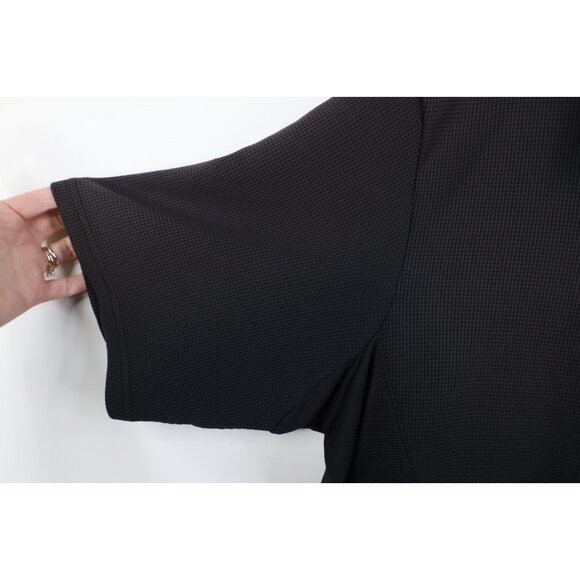 Vintage Nike Mens 2XL Travis Scott Mini Swoosh Sun Faded Thermal Knit Polo Black - Picture 11 of 15